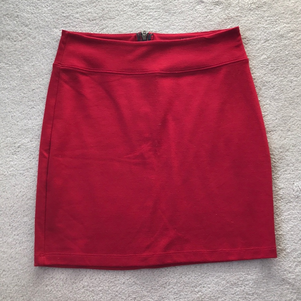 BDG RED BODY CON SKIRT